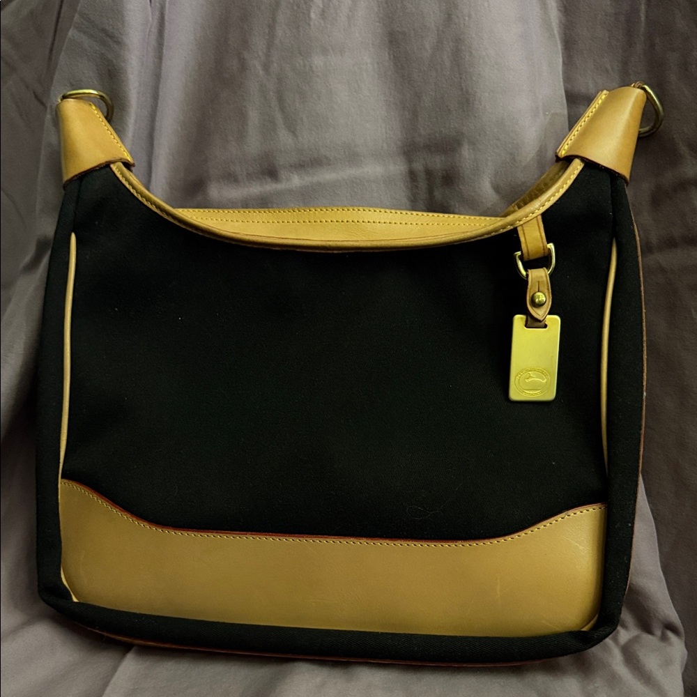 Vintage Dooney & Burke Brown Canvas and Tan Leather Bag